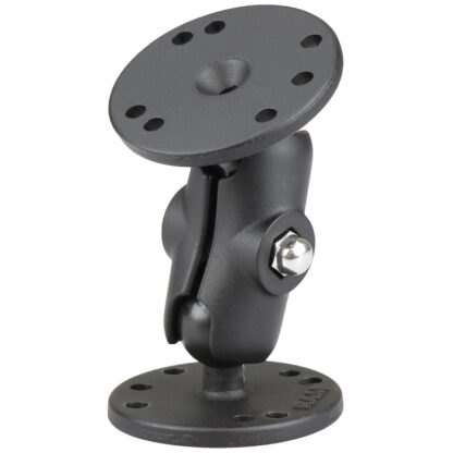 RAM® Universal Double Ball Mount with Two Round Plates without Knobs