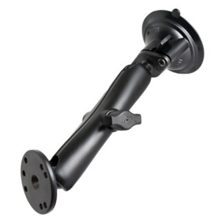 RAM® Twist-Lock™ Suction Cup Double Ball Mount with Round Plate