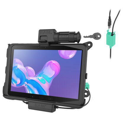 RAM® Power + Dual USB Data Key Locking Cradle for Tab Active Pro