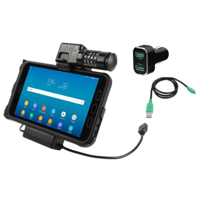 UNPKD RAM POWER AND DATA DOCK FOR SAMSUNG TAB ACTIVE 2 COMBO LOCK WITH CIG CHARGER