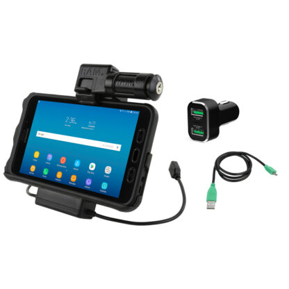 UNPKD RAM POWER AND DATA DOCK FOR SAMSUNG TAB ACTIVE 2 KEY LOCK WITH CIG CHARGER