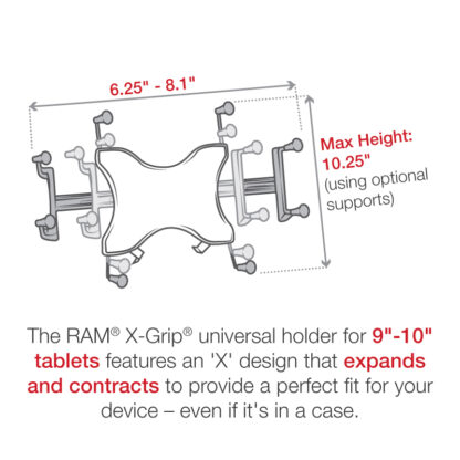 RAM® X-Grip® Drill-Down Double Ball Mount for 9"-10" Tablets - Bild 3