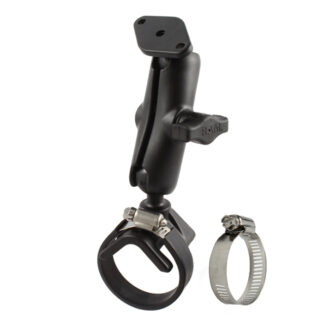 RAM® Double Ball Strap Hose Clamp Mount with Diamond Plate