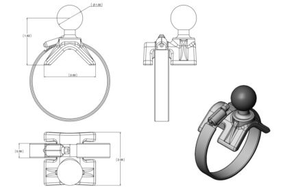 RAM® Tab-Tite™ Mount with Strap Hose Clamp for iPad with Case + More - Bild 2