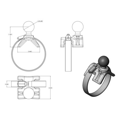 RAM® Strap Hose Clamp Ball Base - Bild 3