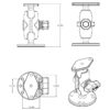 RAM® Universal Drill-Down Double Ball Mount with Diamond 2-Hole Plate - Bild 3
