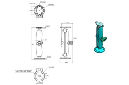 RAM® Universal Drill-Down Double Ball Mount with Diamond 2-Hole Plate - Bild 3