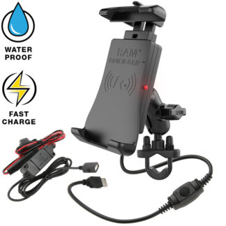 RAM® Quick-Grip™ Waterproof Wireless Charging Handlebar Mount