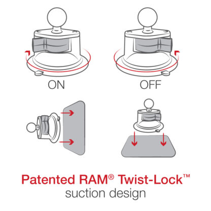 RAM® Twist-Lock™ Suction Cup Mount for Garmin nuvi 300 + More - Bild 3