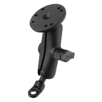 RAM® Double Ball Mount with 9mm Angled Bolt Head Adapter and Round Plate