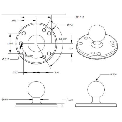 RAM® Round Plate with Ball - Bild 3