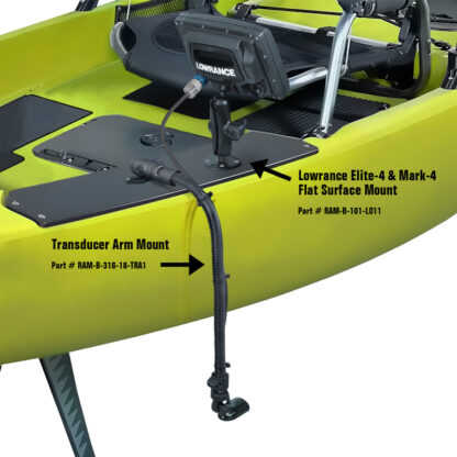 RAM® Transducer Mount with 18" Aluminum Rod and Diamond Base - Bild 3