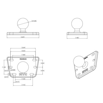 RAM® Centered Reservoir Cover Ball Base - Bild 2