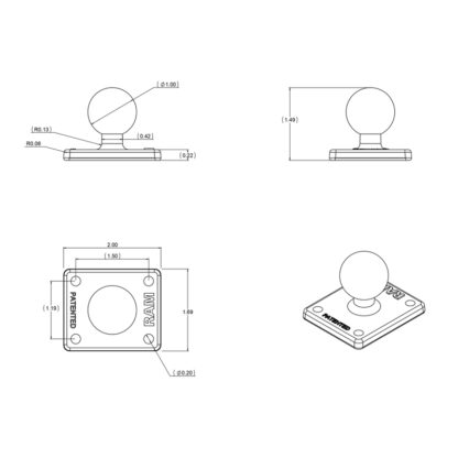 RAM® Ball Adapter with AMPS Plate - Bild 4