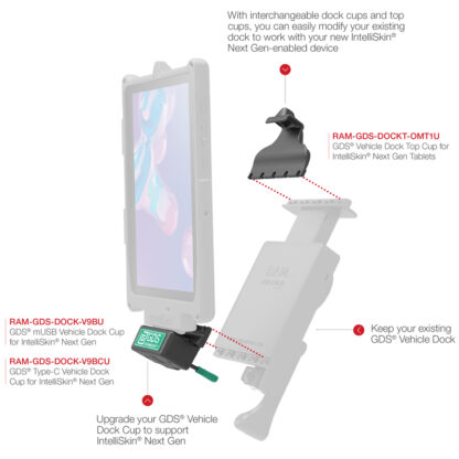 GDS® mUSB Vehicle Dock Cup for IntelliSkin® Next Gen Tablets - Bild 3