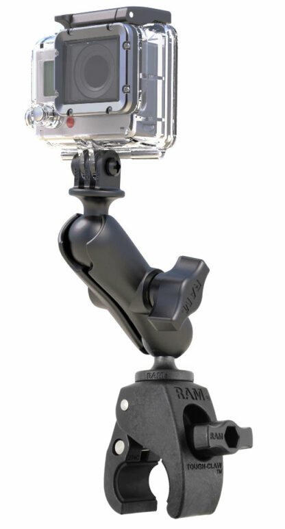 RAM® Tough-Claw™ Double Ball Mount with Universal Action Camera Adapter