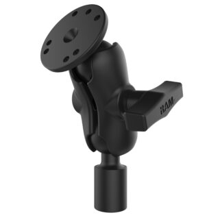 RAM® Short Double Ball Mount with Round Plate and 1/2" NPT Thread