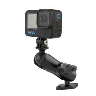 RAM® Double Ball Diamond Plate Mount with Action Camera Adapter