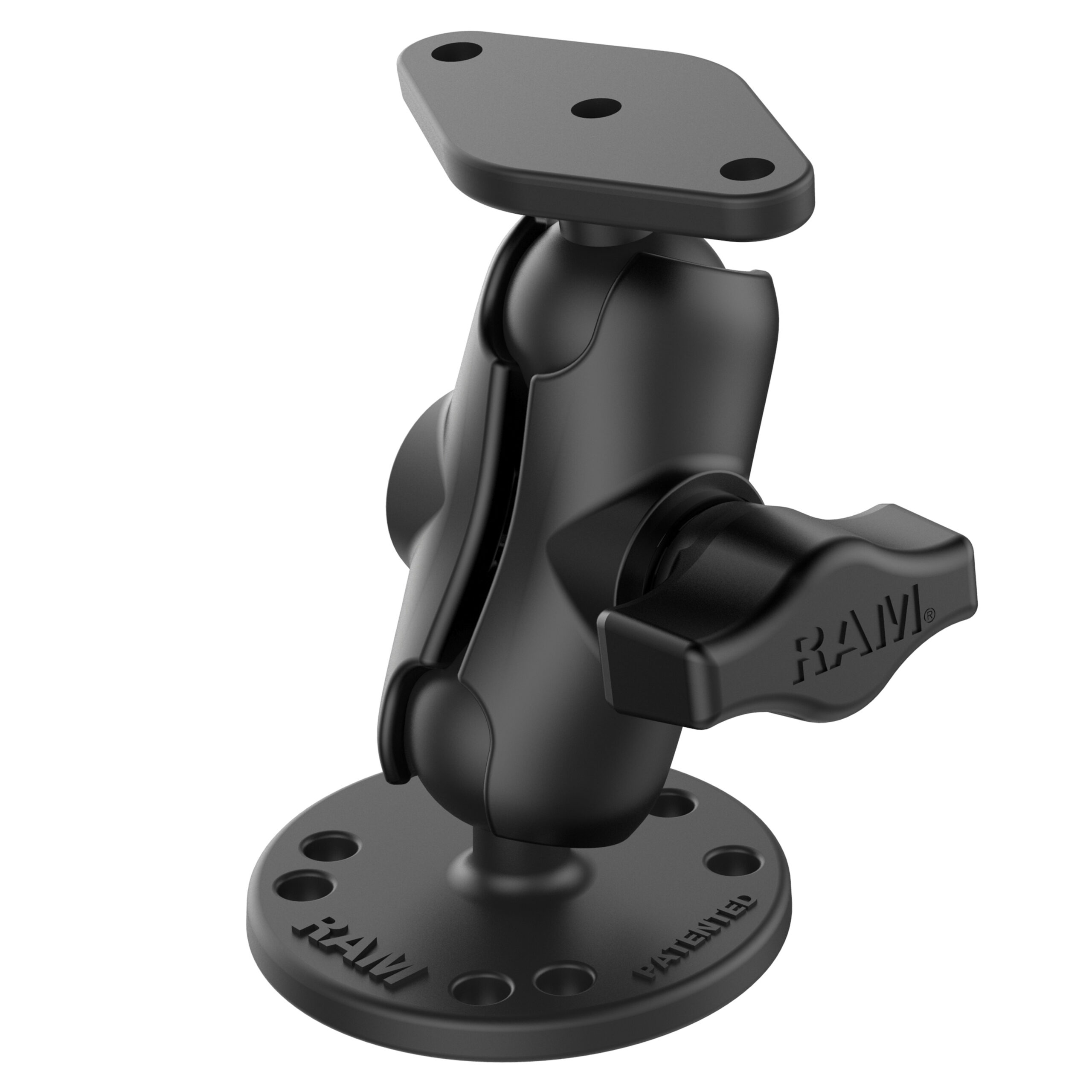 RAM® Double Ball Drill-Down Mount with Diamond Plate - Short