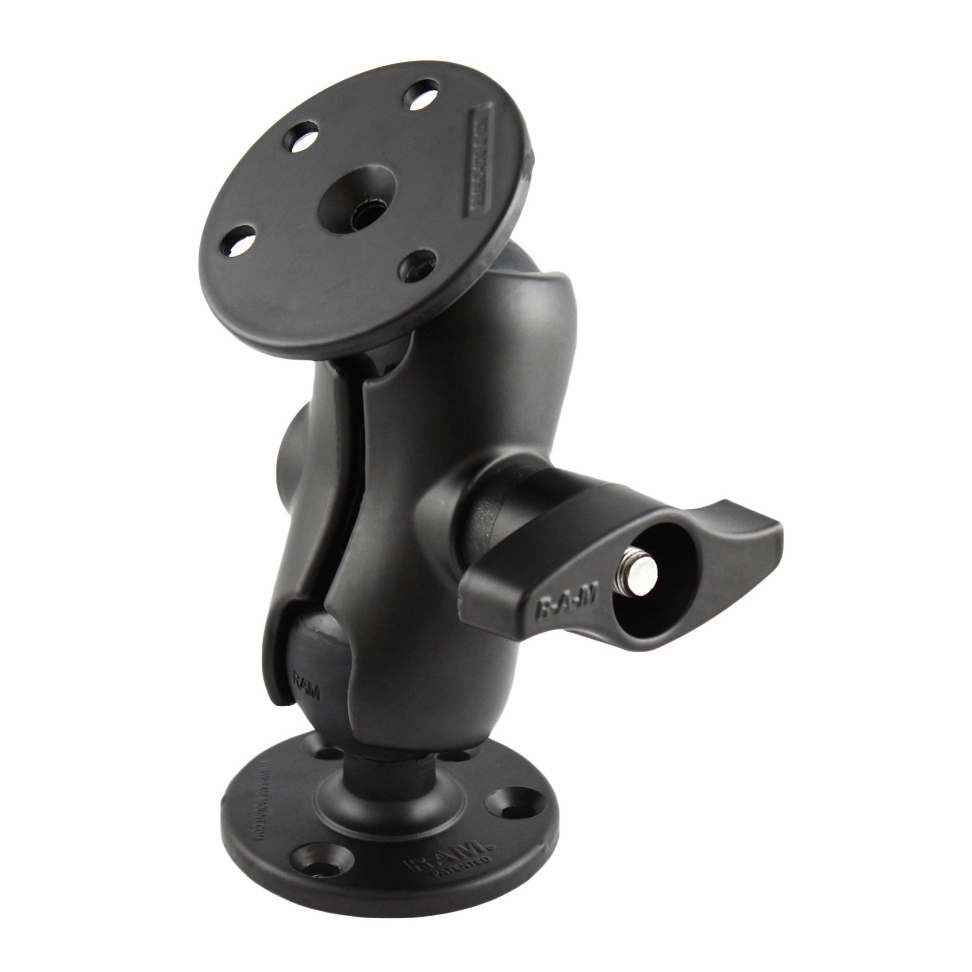 RAM® Double Ball Mount with Two Large Round Plates - D Size Short