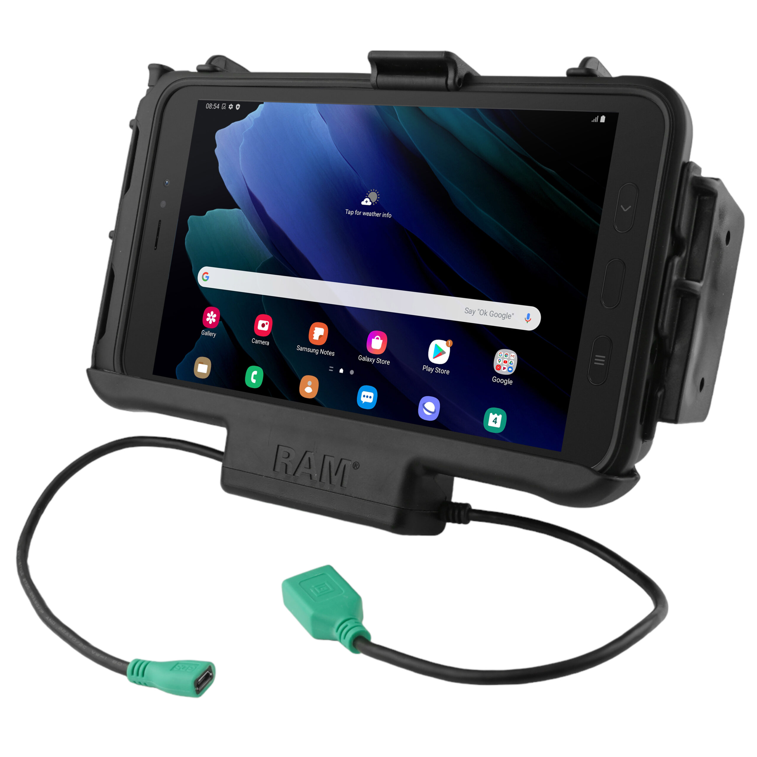 RAM® EZ-Roll'r™ Modular Power + Single USB Dock Samsung Tab Active3